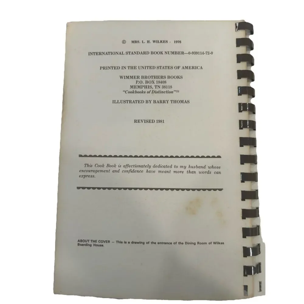 1976 Savannah Georgia Famous Recipes Cookbook Mrs. Wilkes Boarding House Vintage